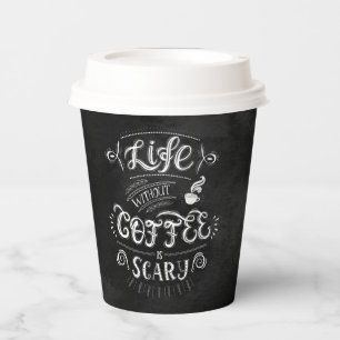 Het leven zonder koffie is eng Koffieofferte Papieren Bekers