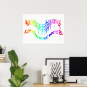 Het leven zonder Muziek zou BFlat Inspirerend Cita Poster (Thuiskantoor)