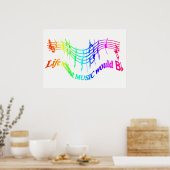 Het leven zonder Muziek zou BFlat Inspirerend Cita Poster (Keuken)