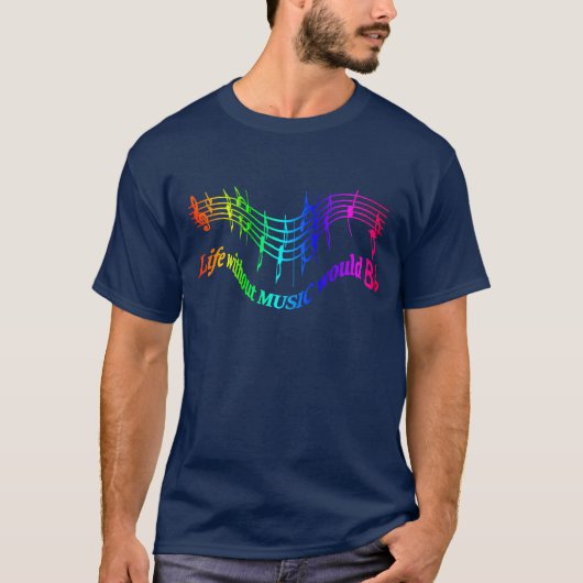 Het leven zonder Muziek zou het Platte Citaat van T-shirt (Voorkant)