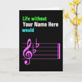 Het leven zonder muziek zou plat zijn kaart (Gele Bloem)