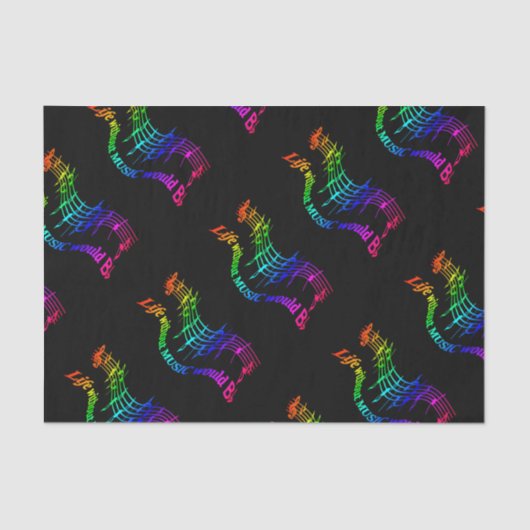 Het leven zonder Muziek zou vlakke Humor Citaat zi Tissuepapier (Voorkant)