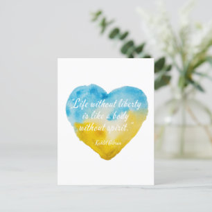 Het leven zonder vrijheid Citaat Oekraïne Heart Briefkaart