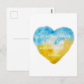 Het leven zonder vrijheid Citaat Oekraïne Heart Briefkaart (Voorkant / Achterkant)