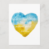 Het leven zonder vrijheid Citaat Oekraïne Heart Briefkaart (Voorkant)