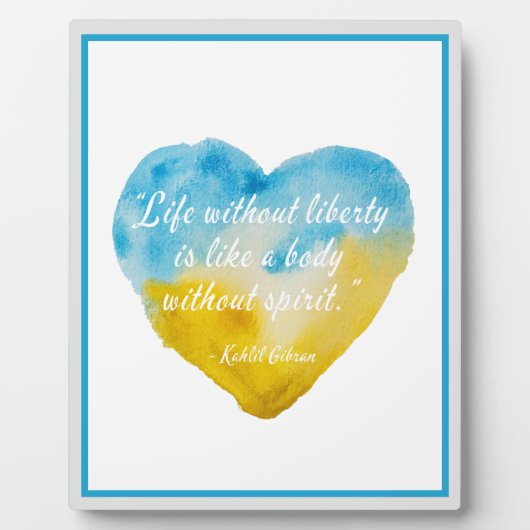 Het leven zonder vrijheid Citaat Oekraïne Heart Fotoplaat (Voorkant)