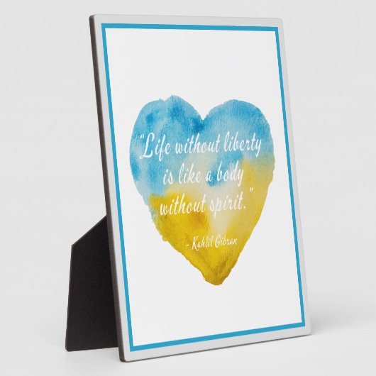 Het leven zonder vrijheid Citaat Oekraïne Heart Fotoplaat (Zijkant)