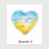 Het leven zonder vrijheid Citaat Oekraïne Heart Vi Sticker (Vel)
