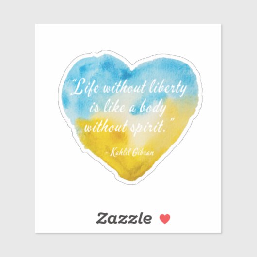 Het leven zonder vrijheid Citaat Oekraïne Heart Vi Sticker (Vel)
