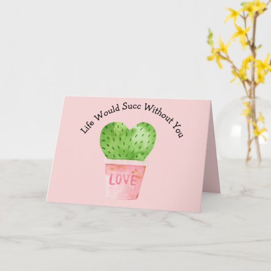 Het leven zou succ zonder u cactus cactus Kaart (Gele Bloem)