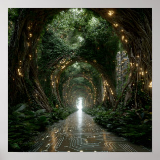 Het levende netwerk - Solarpunk Poster