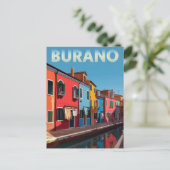 Het levendige Burano-eiland Italië Briefkaart (Staand voorkant)