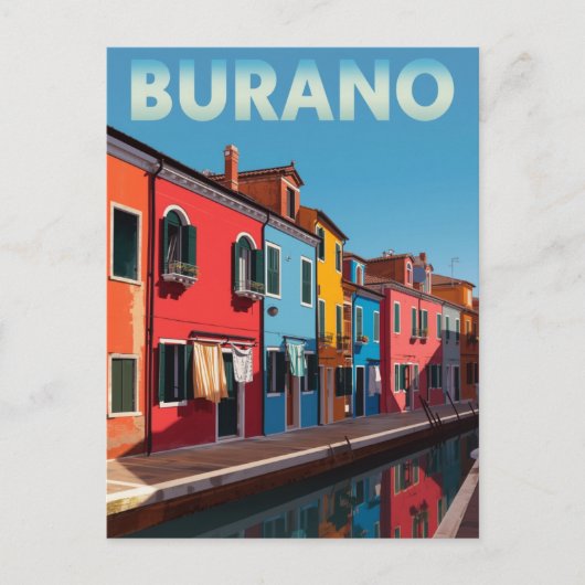 Het levendige Burano-eiland Italië Briefkaart (Voorkant)