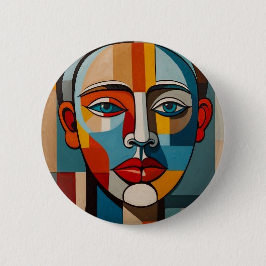 Het levendige Kleurrijke Abstracte Gezicht Schilde Ronde Button 5,7 Cm (Voorkant)