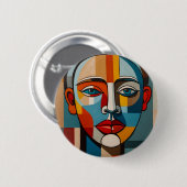 Het levendige Kleurrijke Abstracte Gezicht Schilde Ronde Button 5,7 Cm (Voorkant /achterkant)