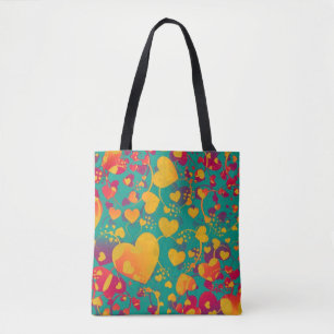 Het levendige patroon IX van het Hart + uw ideeën Tote Bag