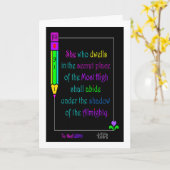 Het levendige wenskaart van Word Psalm 91:1 Kaart (Gele Bloem)