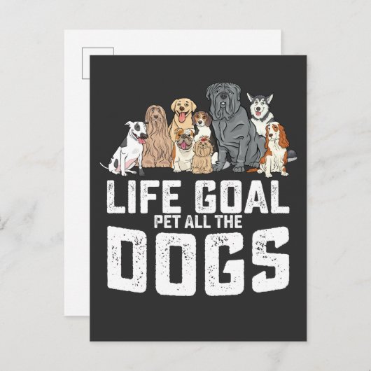Het levensdoel van alle honden uitnodiging briefkaart (Voorkant / Achterkant)
