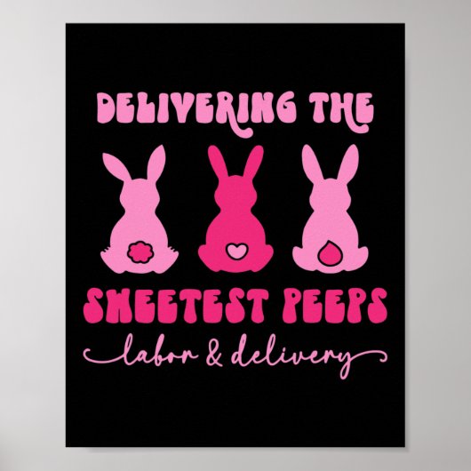 Het leveren van de liefste Bunnies Arbeidsplaats N Poster (Voorkant)