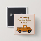 Het leveren van Pumpkin Spice Season Handgeschilde Vierkante Button 5,1 Cm (Voorkant /achterkant)