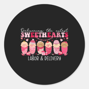 Het leveren van Schattigee Sweet Heart Labor Deliv Ronde Sticker