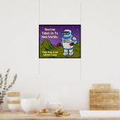 Het lezen brengt ons naar nieuwe werelden. poster (Keuken)