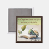 Het lezen draait Referentiewormen aan Butterflies Magneet (Voorkant / Achterkant)