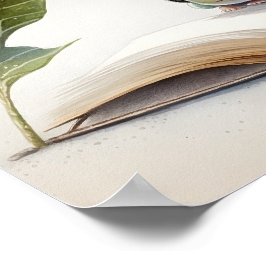 Het lezen draait Referentiewormen aan Butterflies Poster (Hoek)