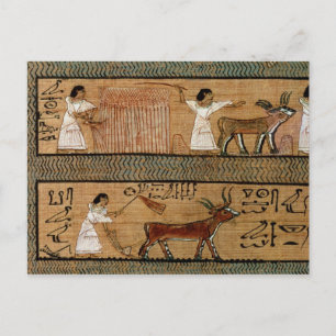 Het lezen en ploegen, detail een afbeelding briefkaart