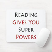 Het lezen geeft u supermacht muismat (Met muis)