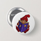 het lezen gnome grappige knop ronde button 5,7 cm (Voorkant /achterkant)