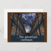 Het lezen ... het avontuur gaat door briefkaart (Voorkant / Achterkant)