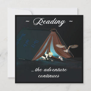 Het lezen, het avontuur gaat verder bedankkaart