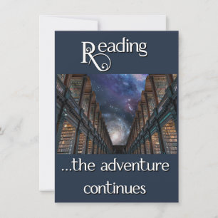 Het lezen, het avontuur gaat verder bedankkaart