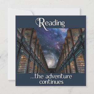 Het lezen, het avontuur gaat verder bedankkaart