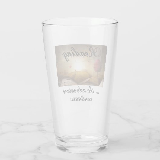 Het lezen, het avontuur gaat verder glas (Achterkant)