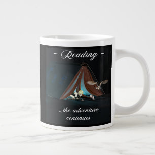 Het lezen, het avontuur gaat verder grote koffiekop