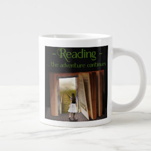 Het lezen, het avontuur gaat verder grote koffiekop