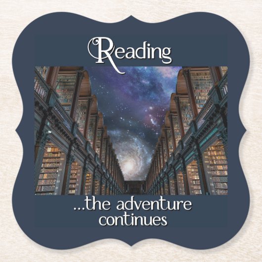 Het lezen, het avontuur gaat verder kartonnen onderzetters (Voorkant)