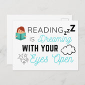 Het lezen is droomig met je open Briefkaart voor o (Voorkant / Achterkant)