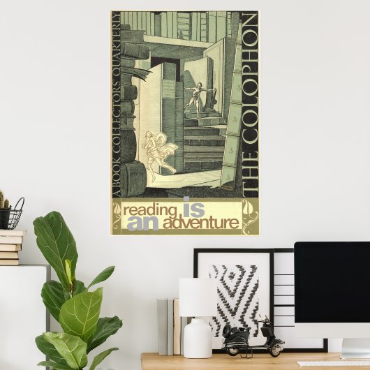 Het lezen is een avontuur poster (Thuiskantoor)