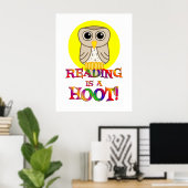 Het lezen is een Hoot Poster (Thuiskantoor)