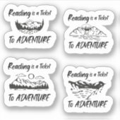 Het lezen is een kaartje aan avontuur - Sticker Pa (Voorkant)