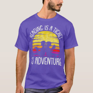 Het lezen is een kaartje aan avontuurlijk Retro Bo T-shirt