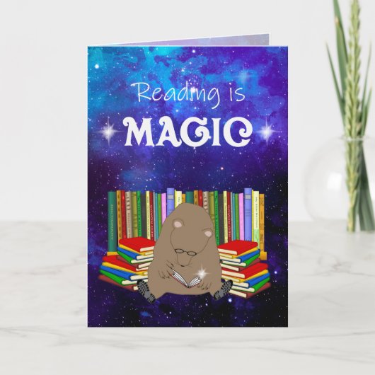Het lezen is een Magic Birthday Card Kaart (Voorkant)