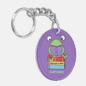 Het lezen is een vun boek dat Alien Sleutelhanger (Voorkant Links)