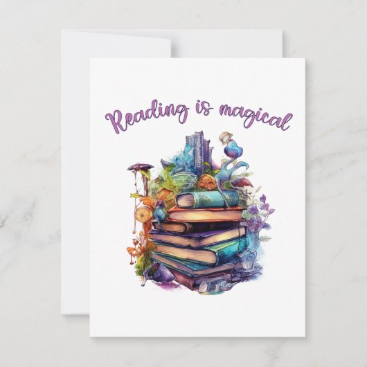 Het lezen is Magisch Notitiekaartje (Voorkant)