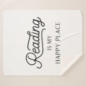 Het lezen is mijn Happy Place Sherpa Throw (Voorkant (horizontaal))