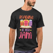 Het lezen is mijn jam grappigheid die ik graag lee t-shirt (Voorkant)