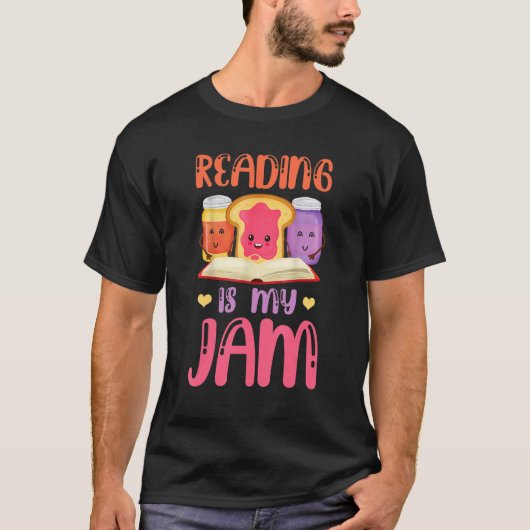Het lezen is mijn jam grappigheid die ik graag lee t-shirt (Voorkant)